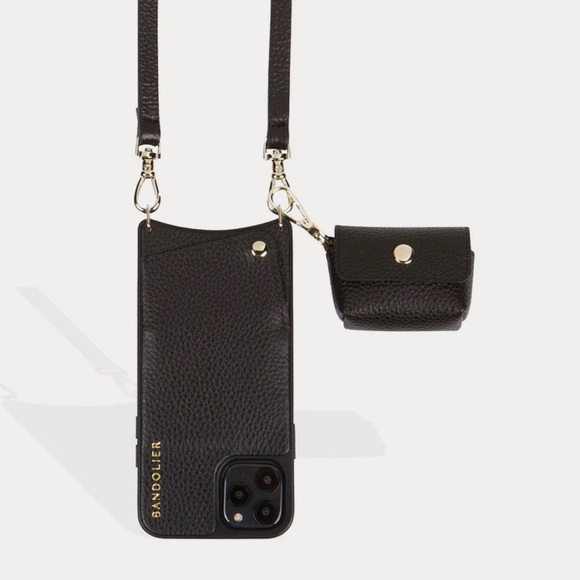 Bandolier Accessories - Bandolier Emma Crossbody Black/Gold.iPhone 12 Promax. Airpod case not included.